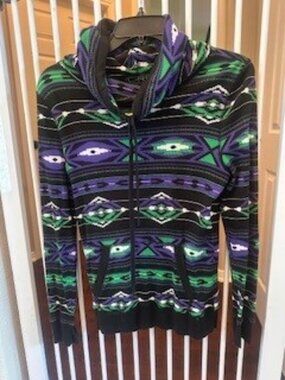 Lauren Ralph Lauren Active Southwest Print Full Zip Hoodie Size Medium